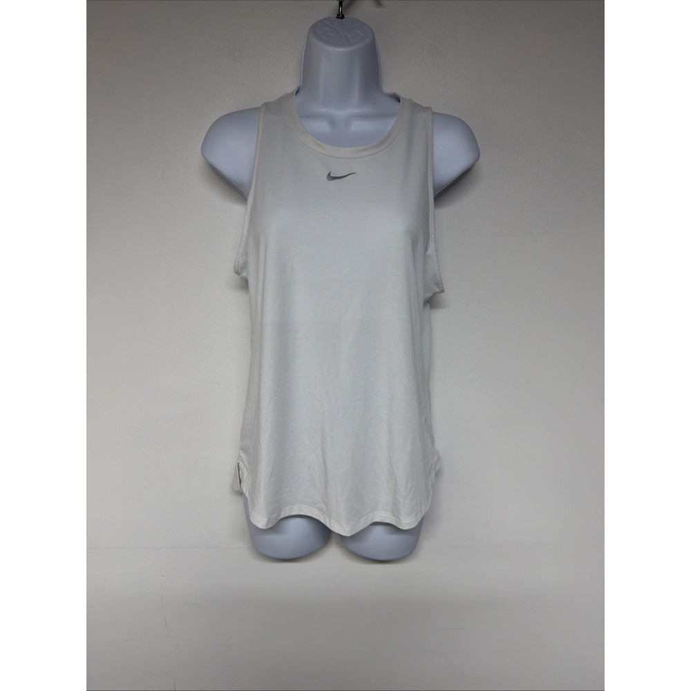 Nike Womens Tank Top White Dri-FIT Racerback Athletic Running Size S